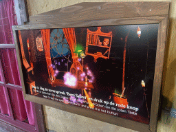 Screen with instructions at the Villa Toverhoed attraction at the Land van Toos section at the Toverland theme park