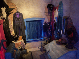 Chest, mirror and clothes at the Villa Toverhoed attraction at the Land van Toos section at the Toverland theme park