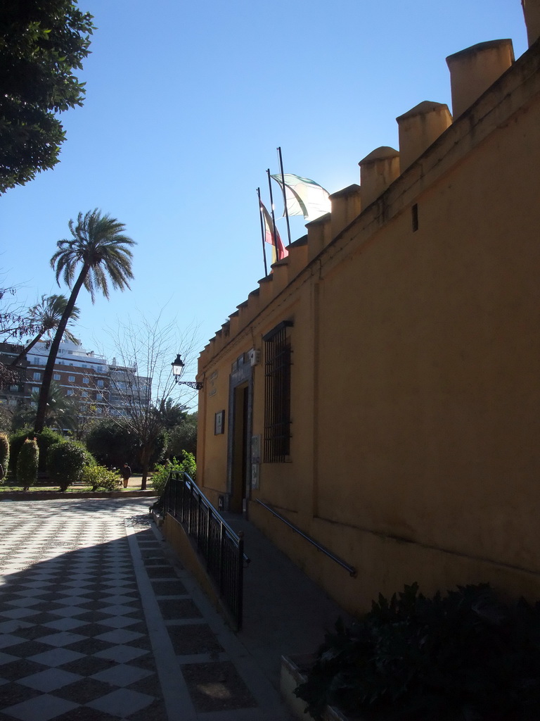 Back entrance to the Gardens of the Alcázar of Seville, in the Jardines de Murillo gardens