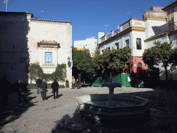 Square with fountain at the Calle de Joaquin Romero Murube street