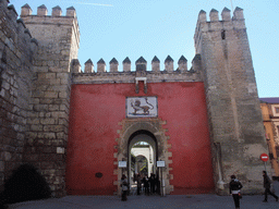 The Lion`s Gate of the Alcázar of Seville