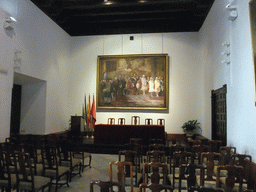 Painting in the Salón del Almirante room at the Alcázar of Seville