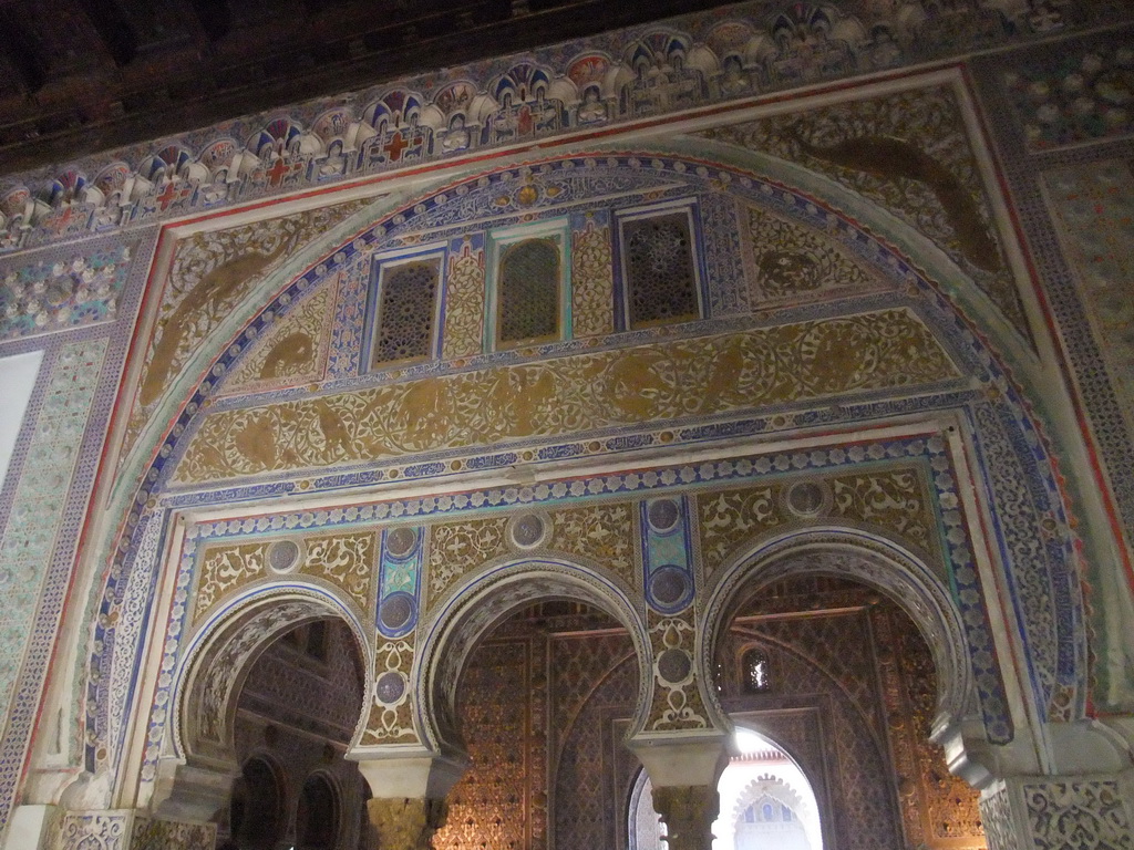 Gate at the Salón de Embajadores room at the Palace of King Peter I at the Alcázar of Seville