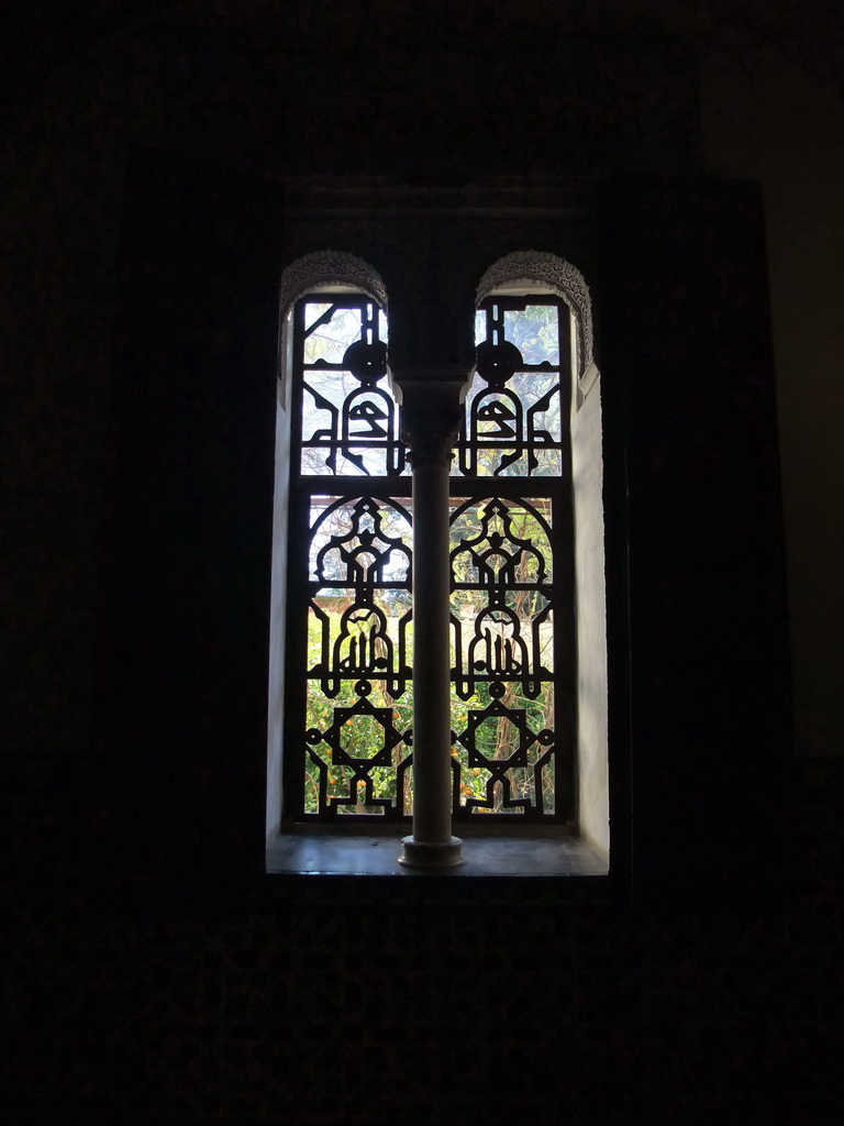 Window in the Palace of King Peter I at the Alcázar of Seville, looking out at the gardens