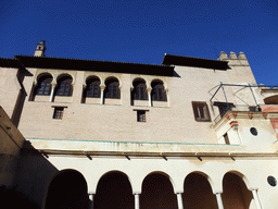 The Palace of King Peter I, viewed from the Jardín de Troya garden at the Alcázar of Seville