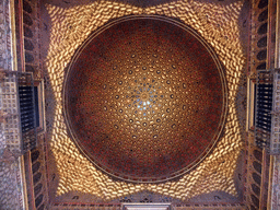 Ceiling of the Salón de Embajadores room at the Palace of King Peter I at the Alcázar of Seville