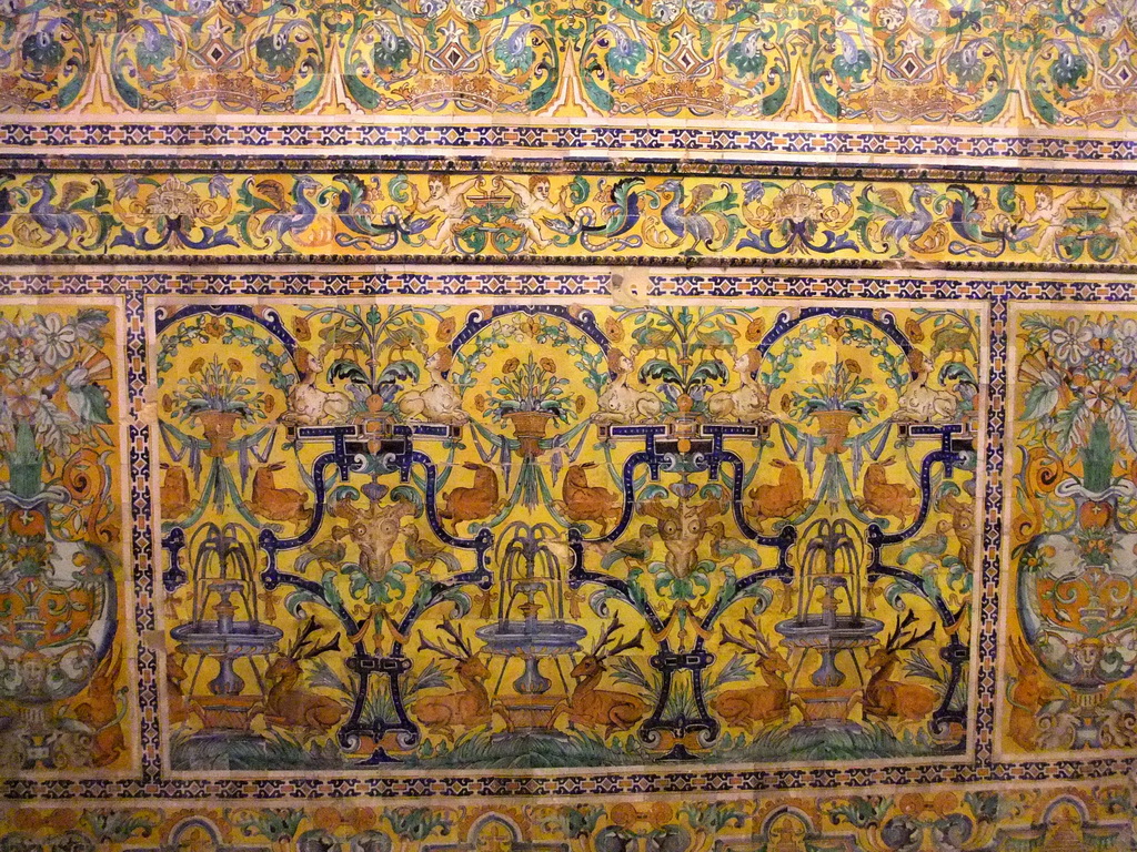 Wall painting at the Capilla del Palacio Gótico at the Alcázar of Seville