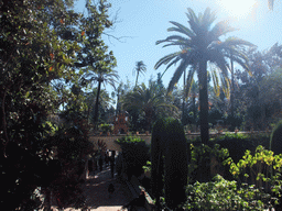 View from a balcony at the Palacio Gótico to the Gardens of the Alcázar of Seville