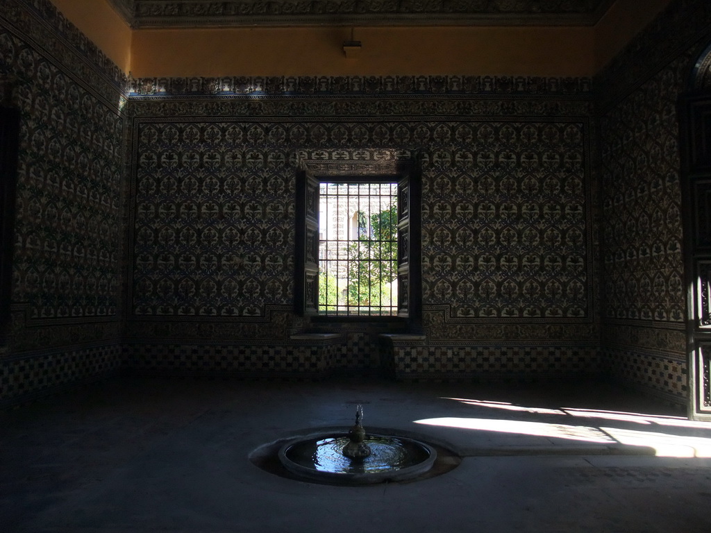 Inside the Cenador de la Alcoba pavilion at the Gardens of the Alcázar of Seville