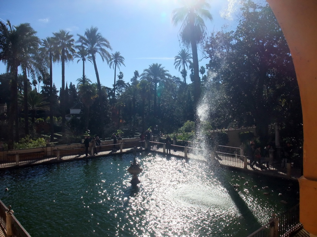 The Estanque de Mercurio pond at the Gardens of the Alcázar of Seville