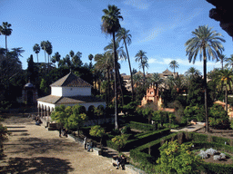 The Cenador de la Alcoba pavilion at the Gardens of the Alcázar of Seville, viewed from the Galeria del Grutesco gallery