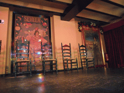 Stage at the Flamenco show in the Restaurante Tablao Flamenco El Arenal