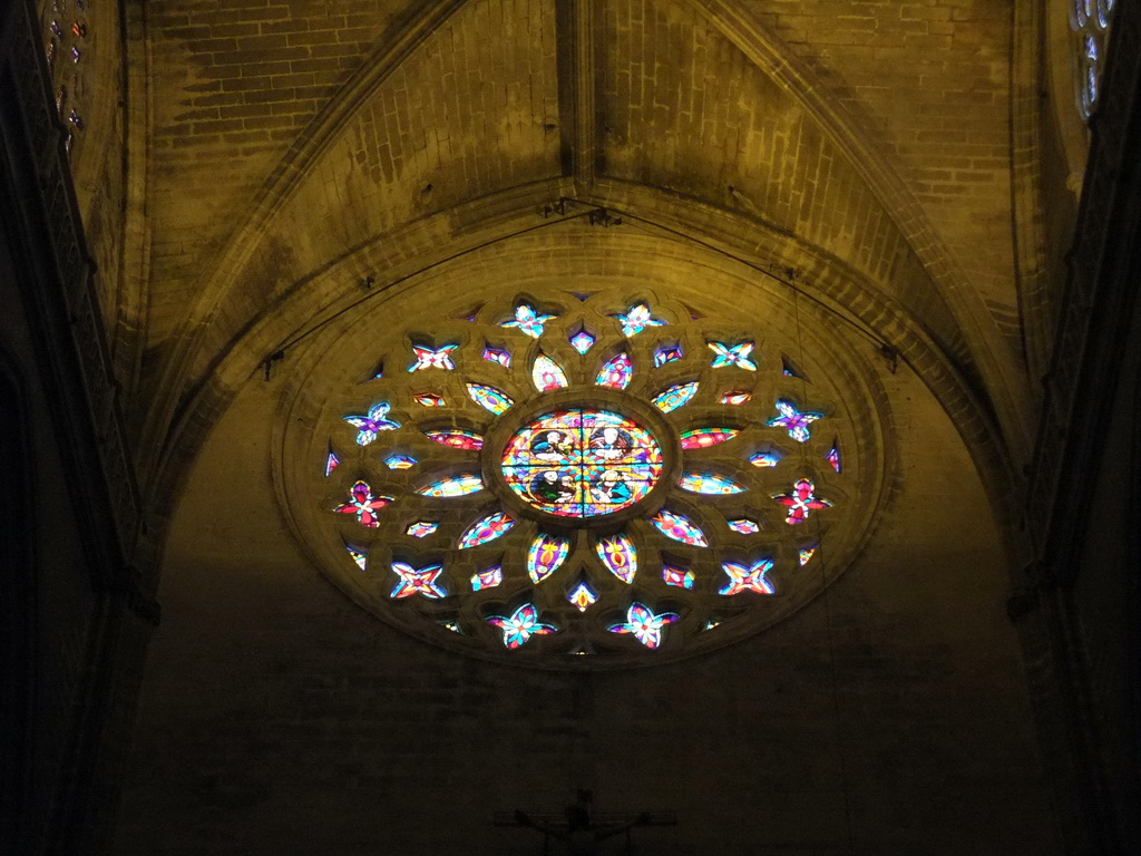 Rose window above the Puerta de la Asunción at the Seville Cathedral