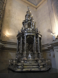 Silver monstrance in the Sacristía Mayor at the Seville Cathedral