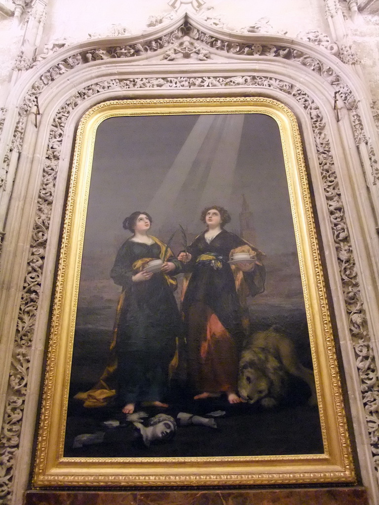 Painting `Las santas Justa y Rufina` at the Sacristía de los Cálices at the Seville Cathedral