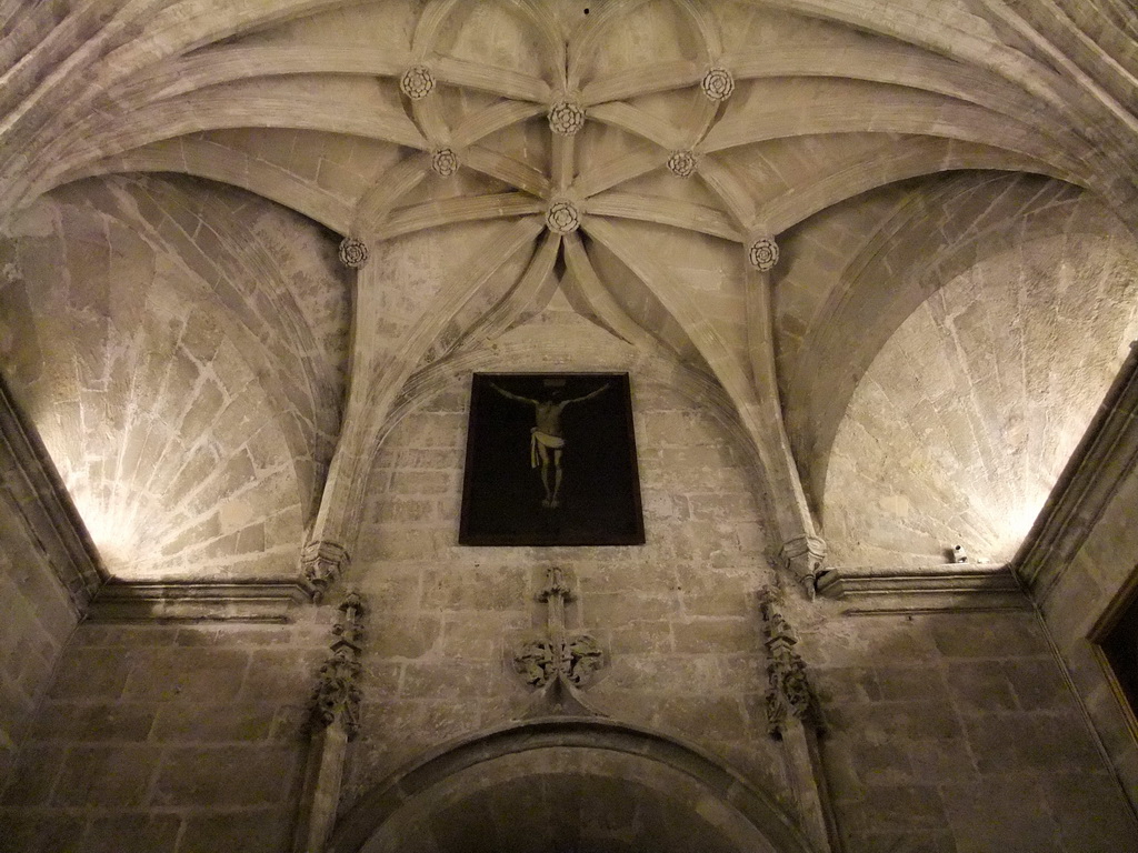 Painting of Christ on the ceiling of the Sacristía de los Cálices at the Seville Cathedral