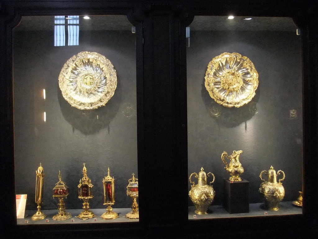 Golden relics in the Treasury at the Seville Cathedral