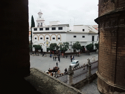 The Plaza Virgen de los Reyes square with the Convento de la Encarnación building, viewed from the ramp in the Giralda tower