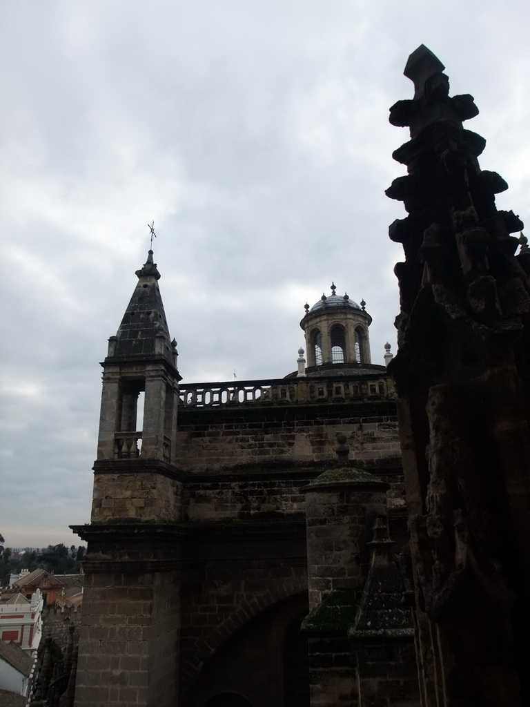 The roof of the Seville Cathedral, viewed from the ramp in the Giralda tower