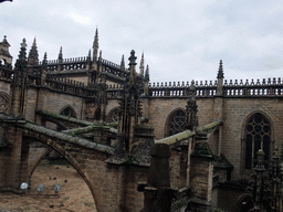 The roof of the Seville Cathedral, viewed from the ramp in the Giralda tower