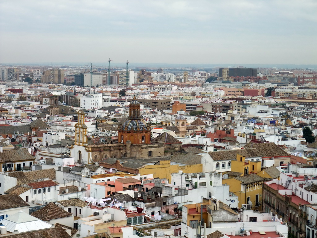 The Iglesia de Santa Cruz church, viewed from the top of the Giralda tower