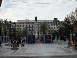 The Plaza Nueva square with an equestrian statue of Fernando III