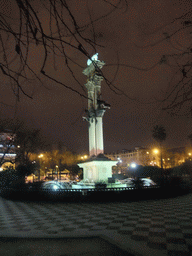 Monument for Christopher Columbus in the Jardines de Murillo gardens, by night