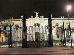 Front of the former Royal Tobacco Factory (now University of Seville) at the Calle San Fernando street, by night