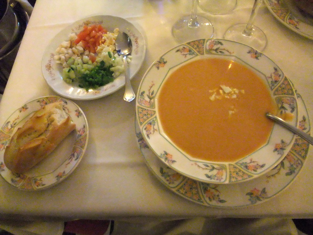 Gazpacho in the Restaurante La Isla