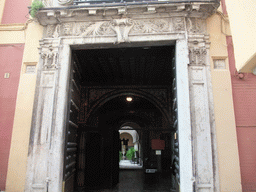 Entrance to the Palace of the Countess of Lebrija at the Calle Cuna street