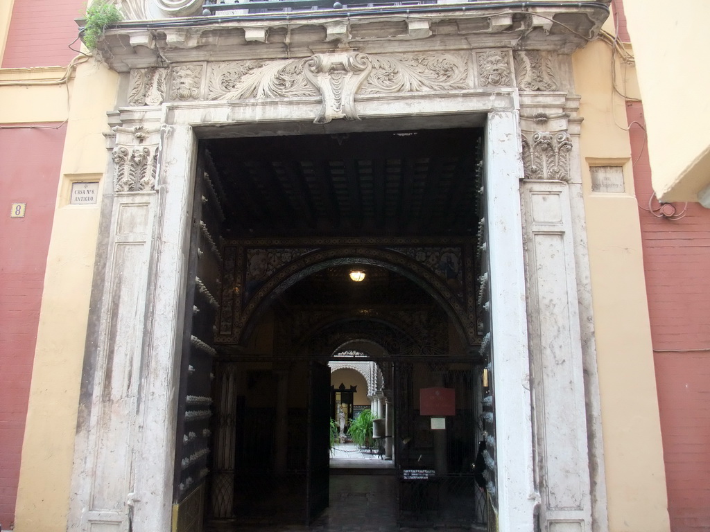 Entrance to the Palace of the Countess of Lebrija at the Calle Cuna street