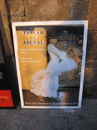 Commercial poster of the Flamenco show in the Restaurante Tablao Flamenco El Arenal