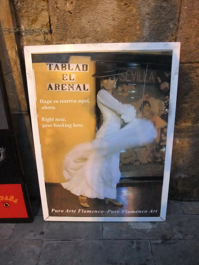 Commercial poster of the Flamenco show in the Restaurante Tablao Flamenco El Arenal
