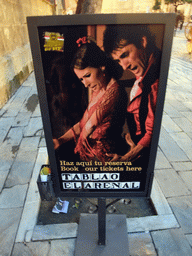 Commercial poster of the Flamenco show in the Restaurante Tablao Flamenco El Arenal
