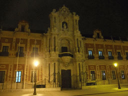 Front of the Palace of San Telmo at the Avenida de Roma avenue, by night
