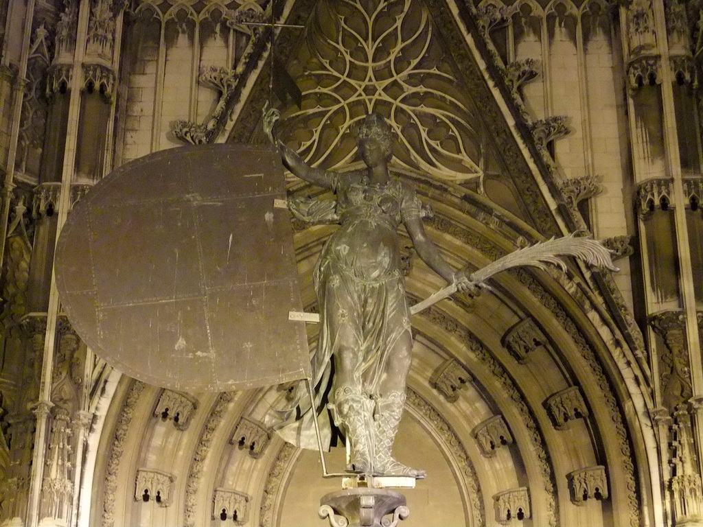 Copy of the Giraldillo at the south side of the Seville Cathedral, by night