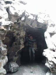 Tim in a cave at the Yuyuan Garden in the Old Town