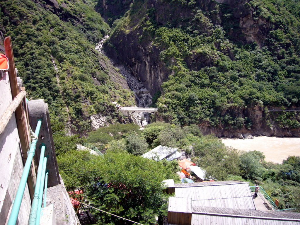 Bridge at Tiger Leaping Gorge (Hutiao Gorge), viewed from the parking place