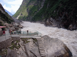 Track and rapids at Tiger Leaping Gorge