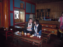 Tim and Miaomiao having a local Tibetan drink