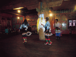 Dancers inside our Tibetan dinner house