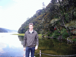 Tim at waterside of Bita Lake in Potatso National Park