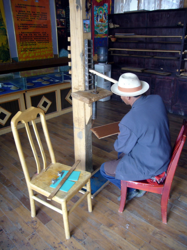 Incense sticks being made in a shop near Shangri-La