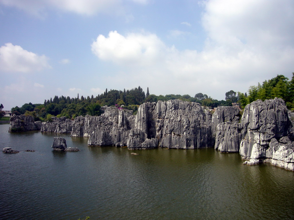 Lake with karst formations in Shilin National Park