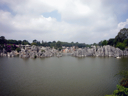 Lake with karst formations in Shilin National Park