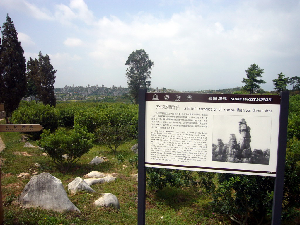 Eternal Mushroom Scenic Area at Shilin National Park, with explanation