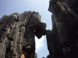 Hanging stone in the Major Stone Forest of Shilin National Park