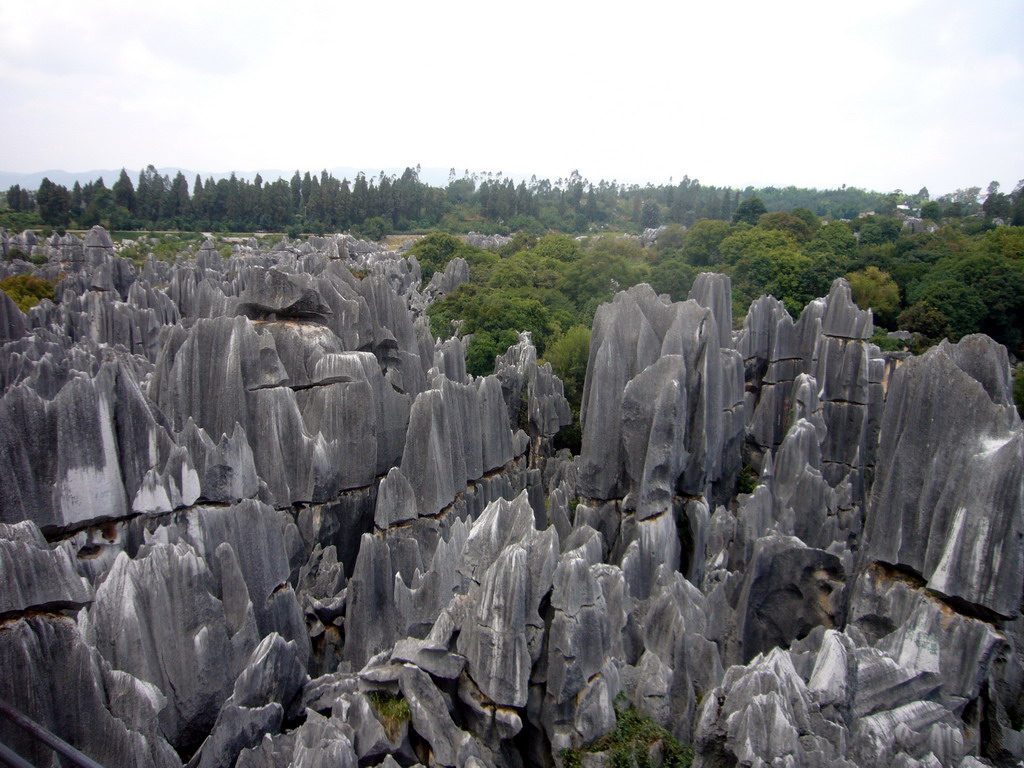 View from a high pavilion on the Major Stone Forest of Shilin National Park