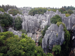 View from a high pavilion on the Major Stone Forest of Shilin National Park