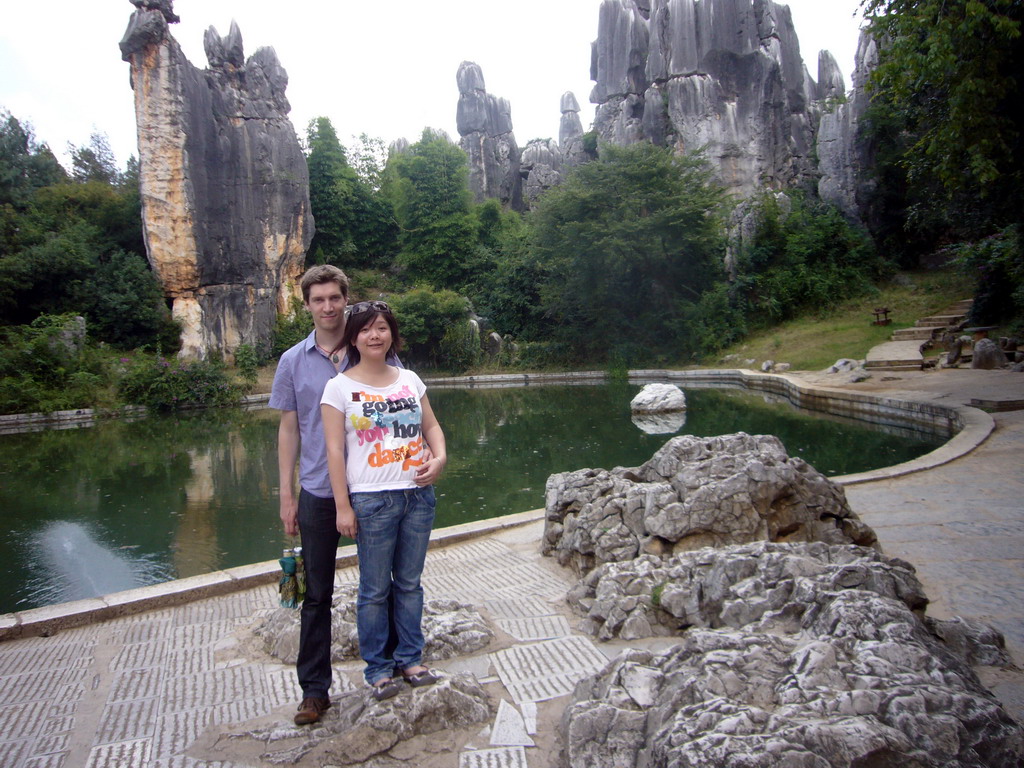 Tim and Miaomiao at the Lovers` Stone in Shilin National Park